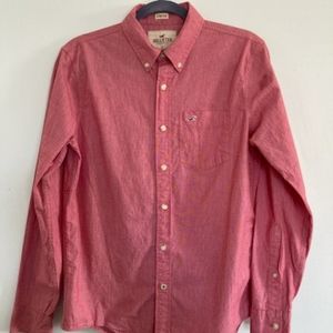 Hollister "stretch" coral button down long sleeve